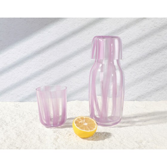 New trend 1100ml solid pink glass jug and cup drinking set wholesale
