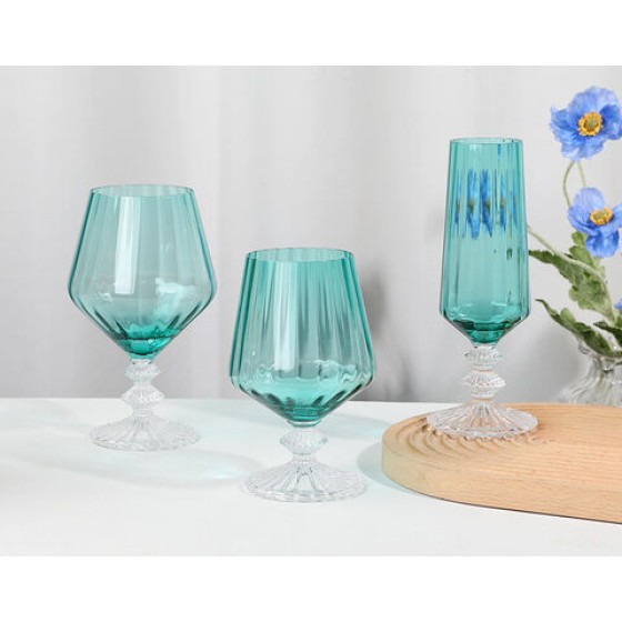 New style solid color stemware champagne glass colored goblet cup