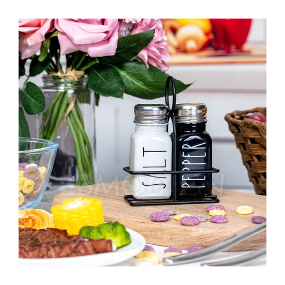 Farmhouse Salt and Pepper Shakers Mini Salt and Pepper Shakers with Metal Lid