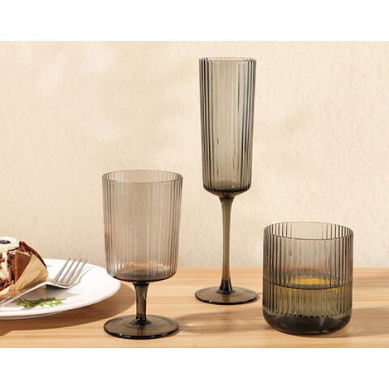 325ml Grey color goblet stemware handmade craft factory wholesale